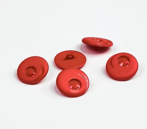 Пуговица DILL "Кружок", на ножке, пластик, цвет красный, 20 мм, 26711-20-23