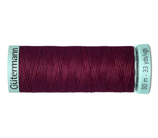 Нить Silk R 753 для фасонных швов, 30м, 100% шелк, цвет 368 бордо, Gutermann 723878