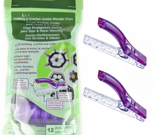 3166 Чудо-клипсы большие, 12 шт., цвет фиолетовый, Clover
