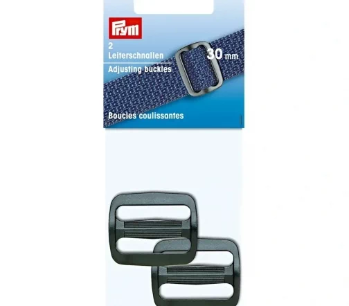 416386 Пряжка регулировочная, пластик, 30 мм, черный, упак./2 шт., Prym