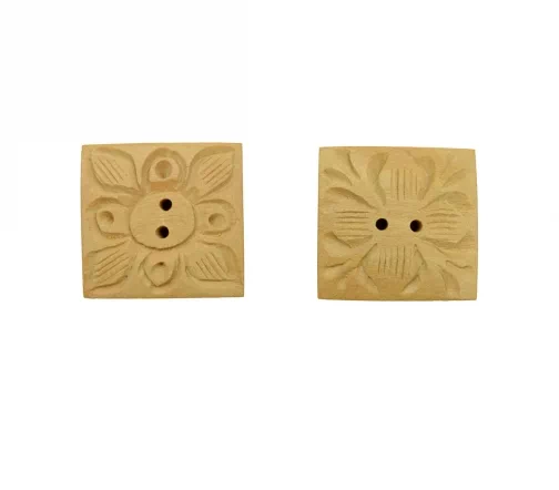 Пуговицы Haberdashery, 2 отв., 27х27 мм, светлое дерево, 2 шт., HAB715L