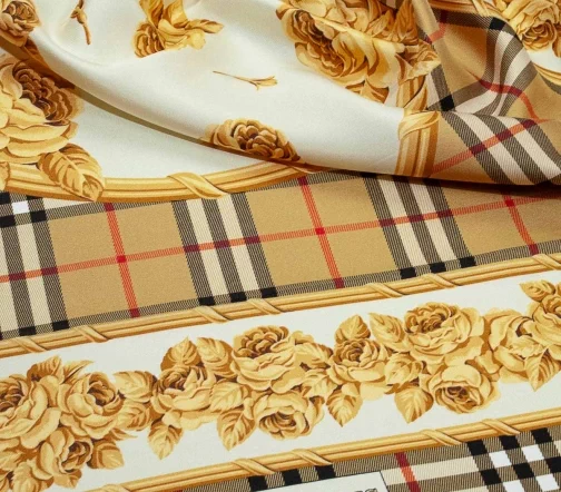 Платок в клетку, 65х65 см, фон бежевый, 1092216