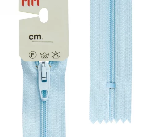 Молния Meras Rizip спираль, 18 см, неразъёмная, 4 мм, цвет 2637, светло-голубой