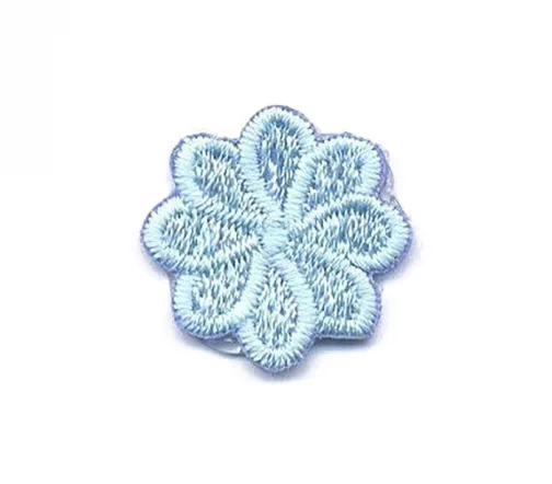 Термоаппликация "Цветок восьмилистник малый", 1,7 х 1,7 см, голубой, арт. 569204.N