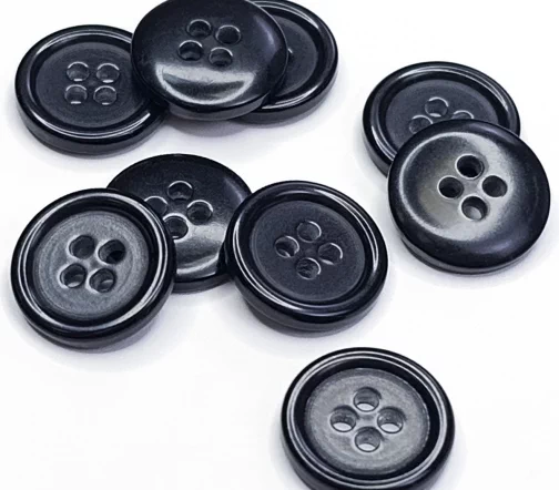 Пуговица DILL, 4 отв., пластик, цвет темно-синий, 15 мм