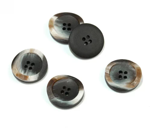 Пуговица Union Knopf, 4 отв., пластик, цвет темно-коричневый, 23 мм