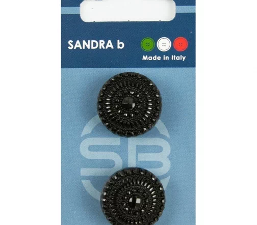 Пуговицы Sandra, на ножке, 23 мм, пластик, 2 шт., черный, арт. CARD177