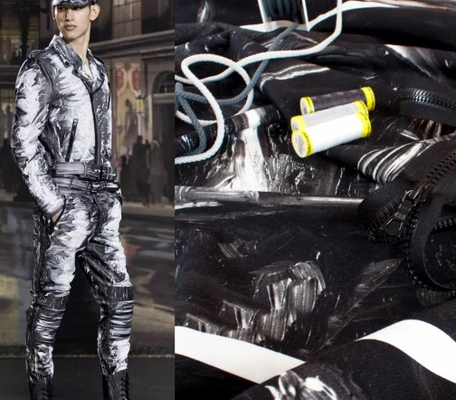 Футер "Абстракция", купон на спортивный костюм, цвет черный, 1032236к