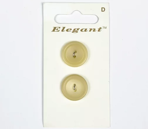 Пуговицы Elegant, арт. 8100, 2 отв., 19 мм, пластик, 2 шт., цвет бежевый