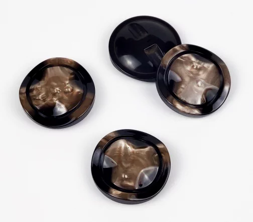 Пуговица, Union Knopf, на ножке, пластик, цв.бронза, 28мм, 453487-028-0016