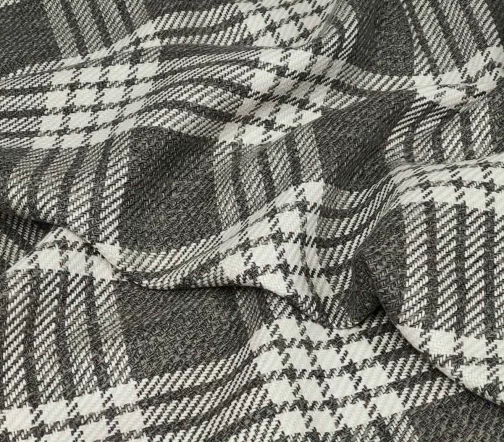 Лен костюмный в клетку, цвет хаки/светло-бежевый, 1032406-2