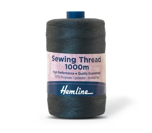 Нить универсальная 40/2, 1000м, 100% п/э, цвет 490 темно-серый, Hemline N4124