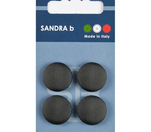 Пуговицы Sandra, на ножке, 18 мм, нейлон, 4 шт., черный, арт. CARD159