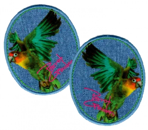 Термоаппликации HKM "Попугай", 9 х 7,5 см,  2 шт., арт. 33985
