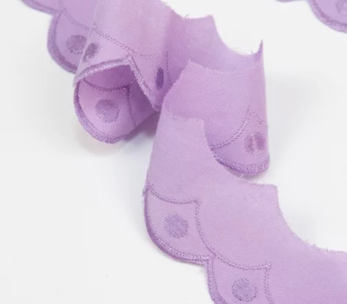 Шитьё IEMESA (вышивка на хлопке), ширина 40 мм, цвет бледно-лиловый