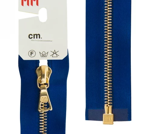 Молния RiRi атласная, металл, разъём, 1замок 4мм 65см, подв. Flach, цепь GO, цв.9603, королевс.синий