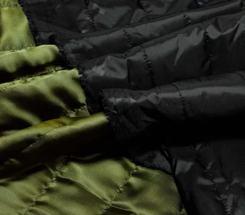 Мембранная курточная стеганая ткань на синтепоне Polo Sport, цвет черный/хаки, 6112210-3