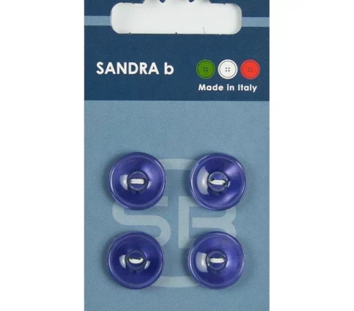 Пуговицы Sandra, 15 мм, 2 отв., пластик, 4 шт., фиолетовый, арт. CARD068