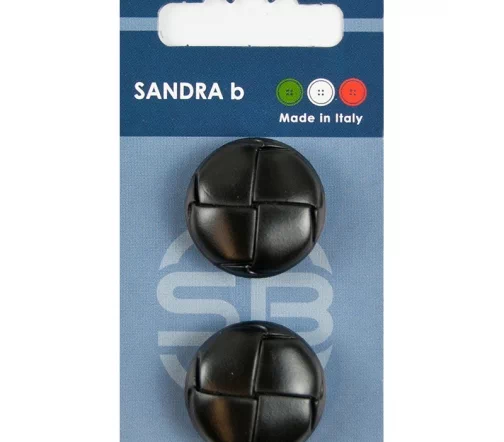 Пуговицы Sandra, на ножке, 25,5 мм, пластик, 2 шт., черный, CARD155