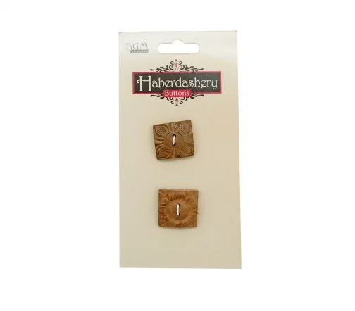 Пуговицы Haberdashery, 2 отв., 25х25 мм, темное дерево, 2 шт., HAB700D
