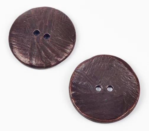 Пуговица, Union Knopf, под металл, 2 отв., пластик, цвет коричневый, 40 мм