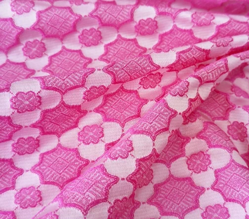 Жаккард Prada, цветочки в розовых оттенках, 02062