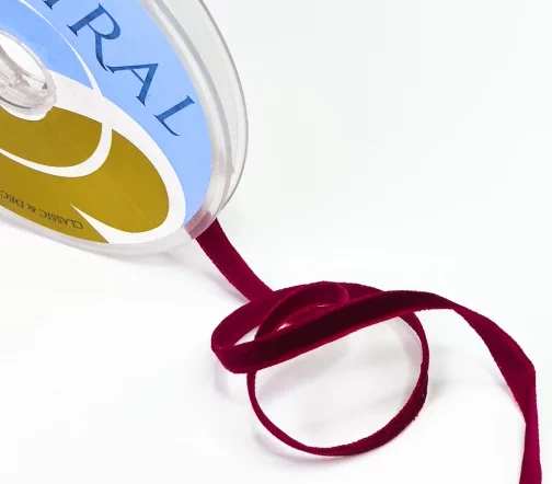 Лента Safisa бархатная 07 мм, цвет 30, бордо