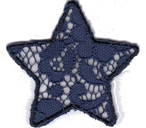 Термоаппликация "Звезда средняя кружевная синяя", 5 x 5,3 см, арт. 569525.C