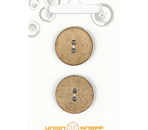 Пуговица, Union Knopf, 2 отв., кокос, 23 мм, 2 шт., 79137