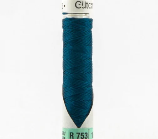 Нить Silk R 753 для фасонных швов, 10м, 100% шелк, цвет 904 т.морская волна, Gutermann 703184