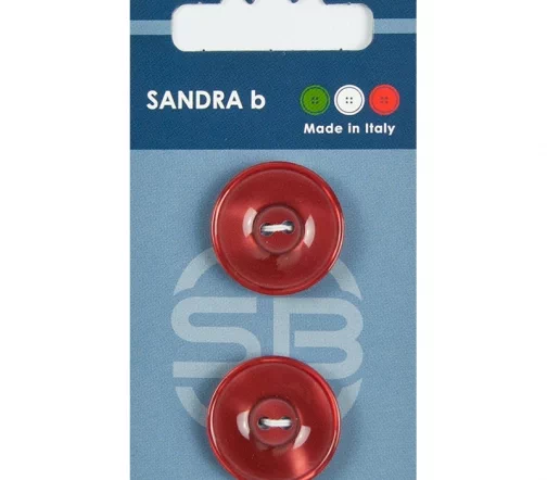 Пуговицы Sandra, 23 мм, 2 отв., пластик, 2 шт., бордовый, арт. CARD062