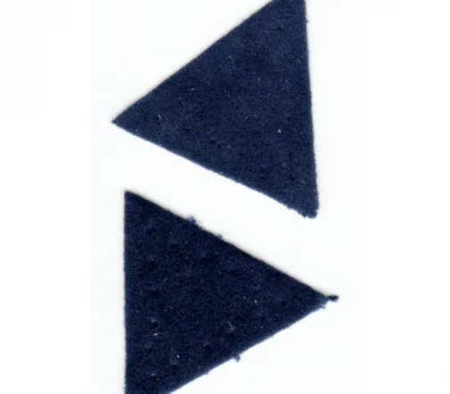 Заплатка HKM "Треугольник" искусственная замша, 2 шт., цвет синий, 3,5х3 см