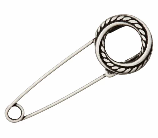 Булавка декоративная Union Knopf, 79 мм, металл, цв. состаренное серебро, 500881-075-0083