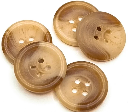 Пуговица DILL, 4 отв., пластик, оттенки бежевого, 20 мм