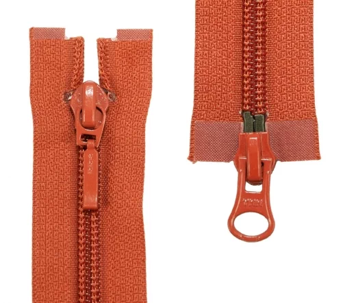 Молния YKK спираль разъёмная, 2 замка, 55см, 5мм, цвет 997, оранжево-коричневый