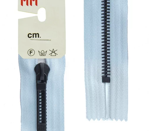 Молния RiRi "Топ" металл неразъёмная, 6мм 18см, подвеска STAB, цепь Bl, цвет 2637, голубой