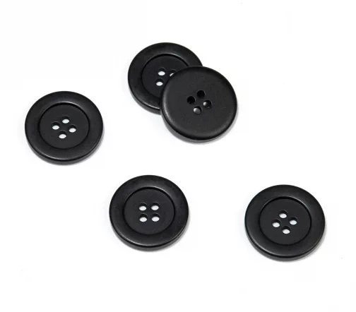 Пуговица Union Knopf, 4 отв., пластик, цвет черный, 20 мм