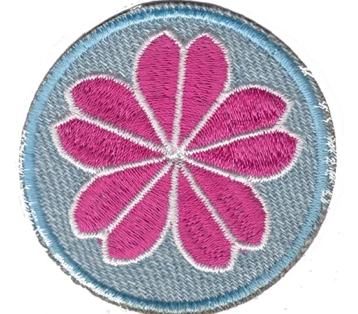 Термоаппликация "Цветок розовый в круге", d 4,8 см, арт. 565237