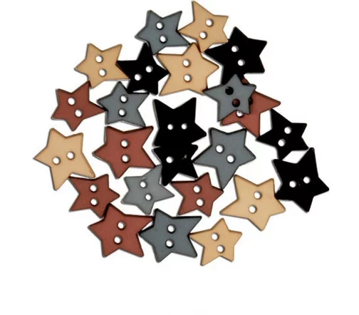 Пуговицы, Favorite Findings "Матовые звезды" 12-15 мм, 23 шт