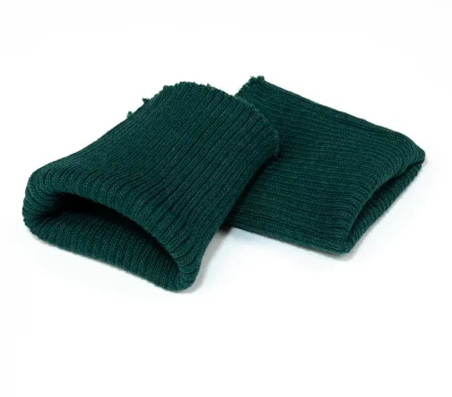 Манжеты трикотаж, полушерсть, цвет темно-зеленый, 124-020