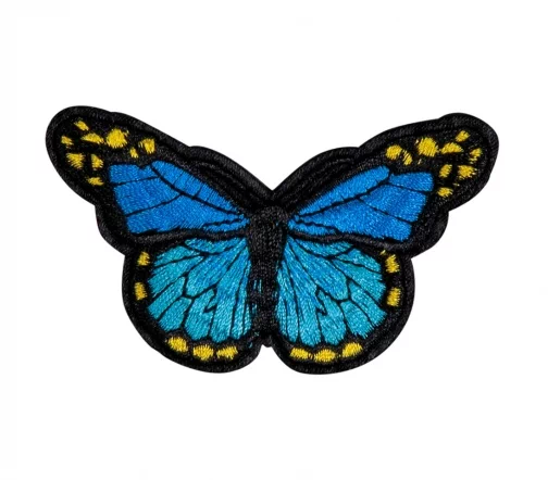 Термоаппликация HKM "Бабочка сине-черная большая", 7,7 х 4,3 см