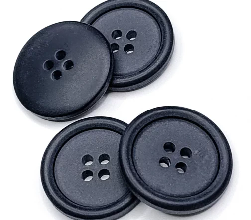 Пуговица DILL, 4 отв., пластик, цвет темно-синий, 23 мм