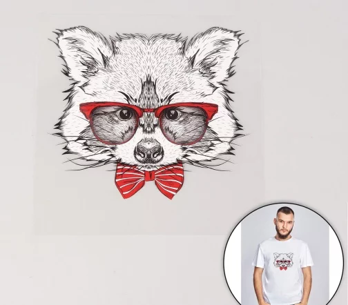 Термотрансфер "Енот в очках", 19х17см, 5220986