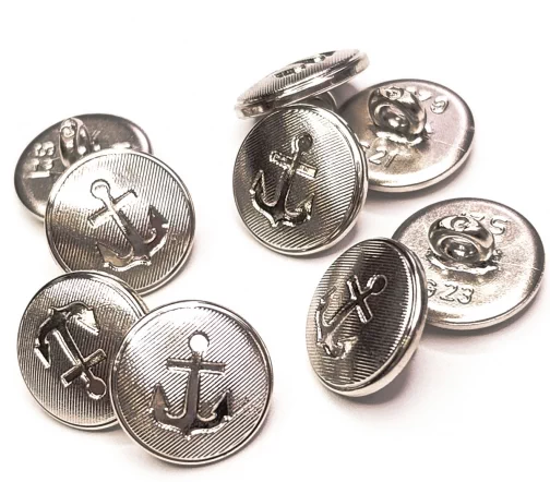 Пуговица DILL "Якорь", на ножке, пластик, цвет серебро, 15 мм