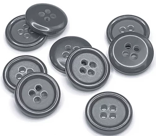 Пуговица DILL, 4 отв., пластик, цвет серый, 15 мм