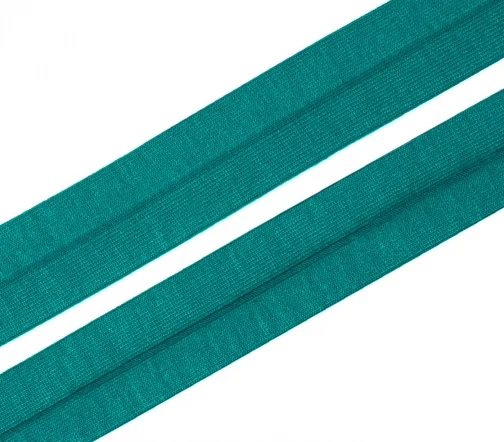 Косая бейка SAFISA трикотажная, 20 мм, хлопок, цвет 43, темно-зеленый