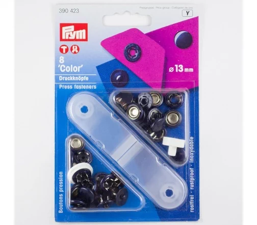 390423 Кнопки Color, латунь, цвет темно-синий, 13 мм, 8 шт, Prym