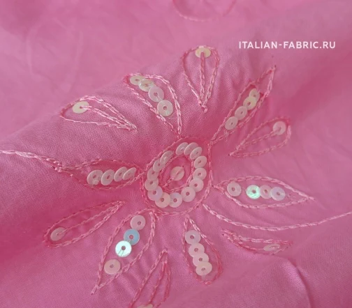 Шитье хлопковое с пайетками, 00385