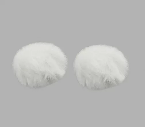 Помпон из иск. меха (кролик), d-8см, 2шт/упак (O белый), арт. 7723350-O