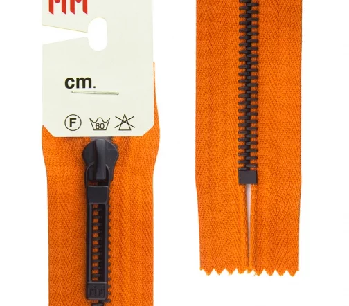 Молния RiRi "Топ" металл неразъёмная, 6мм 18см, подвеска STAB, цепь Bl, цвет 2404, оранжевый